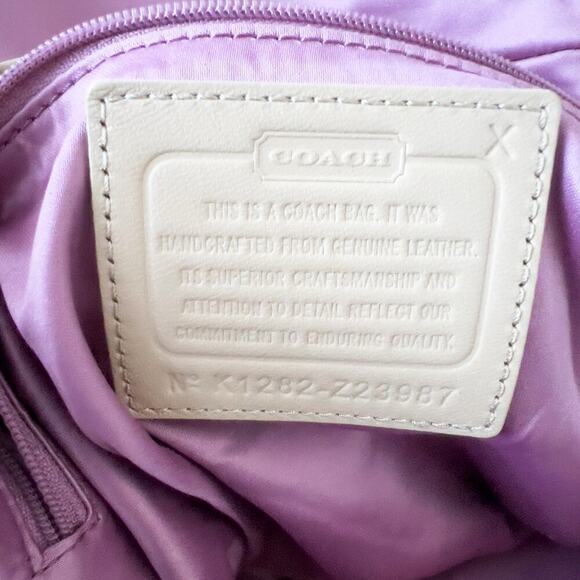 Coach Purse Bag Crossbody Tan Legacy Turnlock  Smooth Leather Flap Satin Lining - Picture 13 of 15